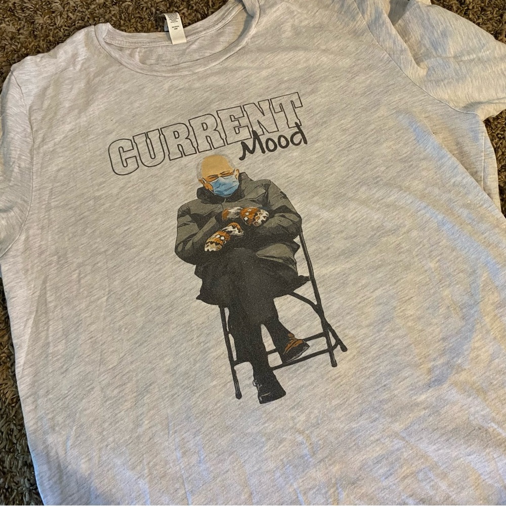 Current Mood Bernie Sanders Funny Graphic Shirt Meme Bella Canvas Large